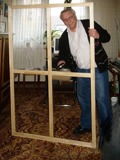 Montage des Keilrahmen, 100 x 160 cm