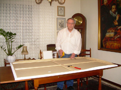 Aufspannen der Leinwand